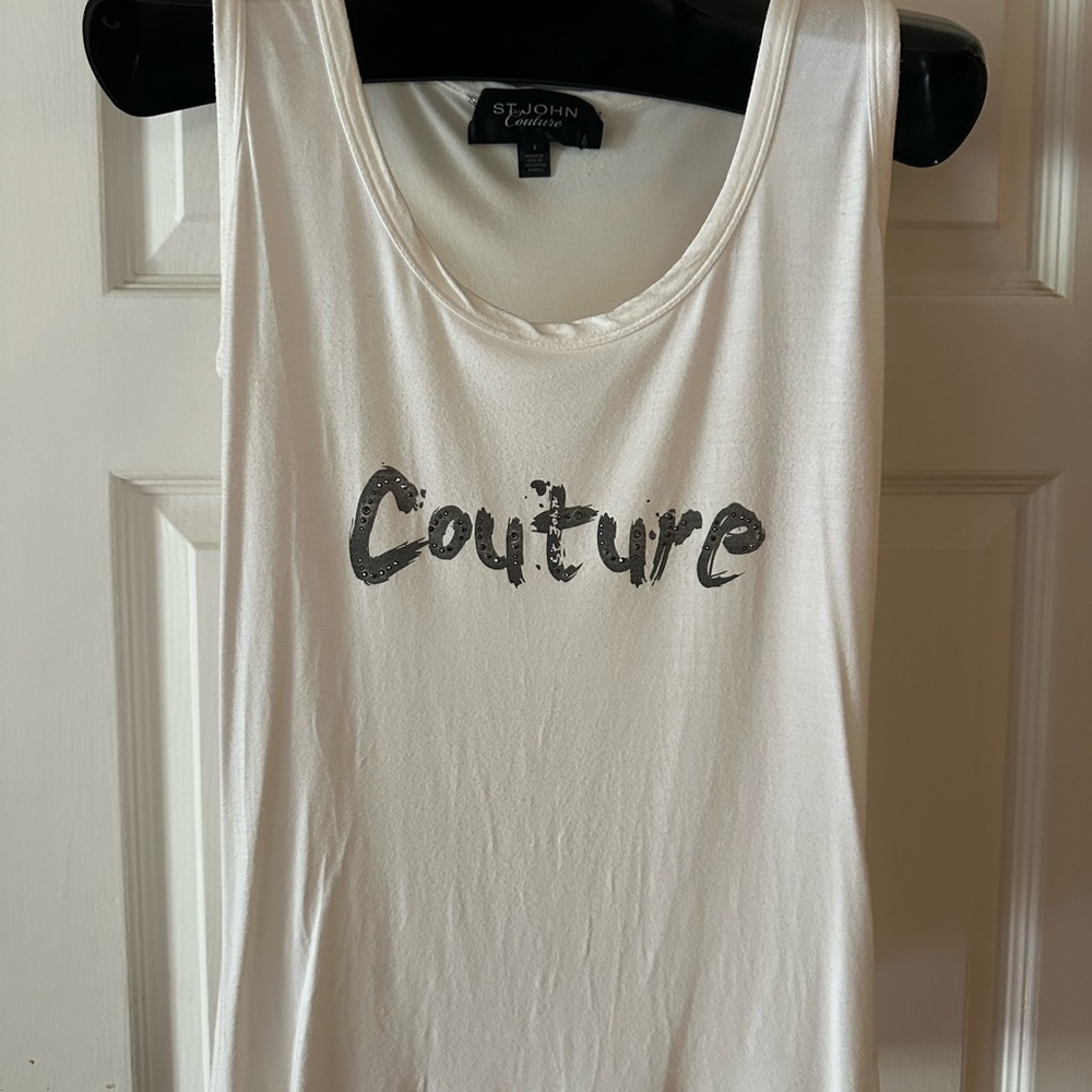 St. John Cream Tank Top with Couture Print